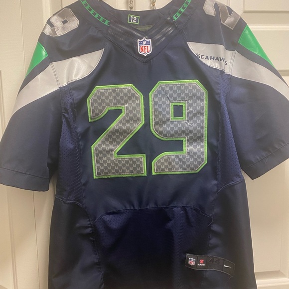 SEATTLE SEAHAWKS #29 EARL THOMAS men’s JERSEY NIKE ON FIELD SIZE 44/M - Picture 10 of 13